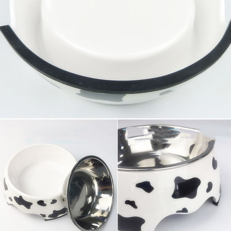 Close-up of stainless steel pet bowl showing smooth rust resistant surface