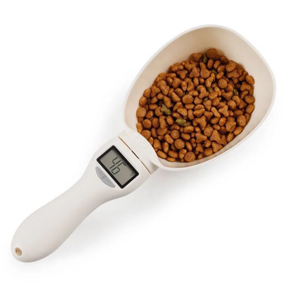 Electronic pet food scale spoon with LCD display for accurate portion control