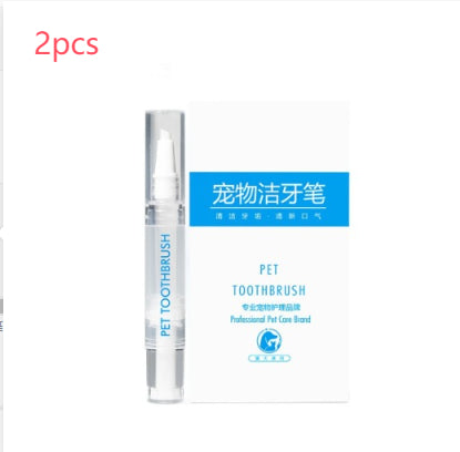 Portable pet toothbrush pen with soft brush head for daily teeth cleaning care
