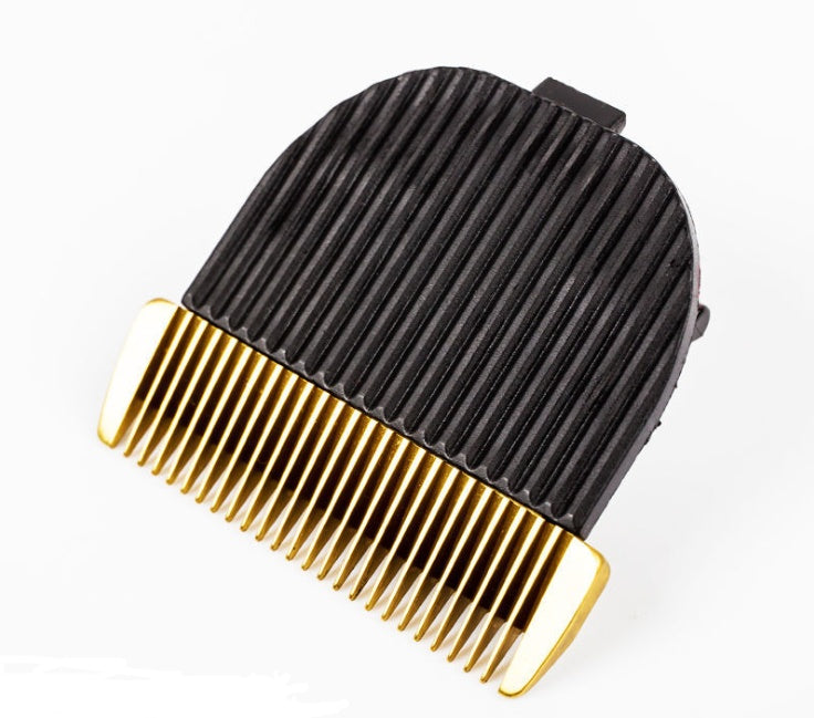 Black and gold comb on a white background