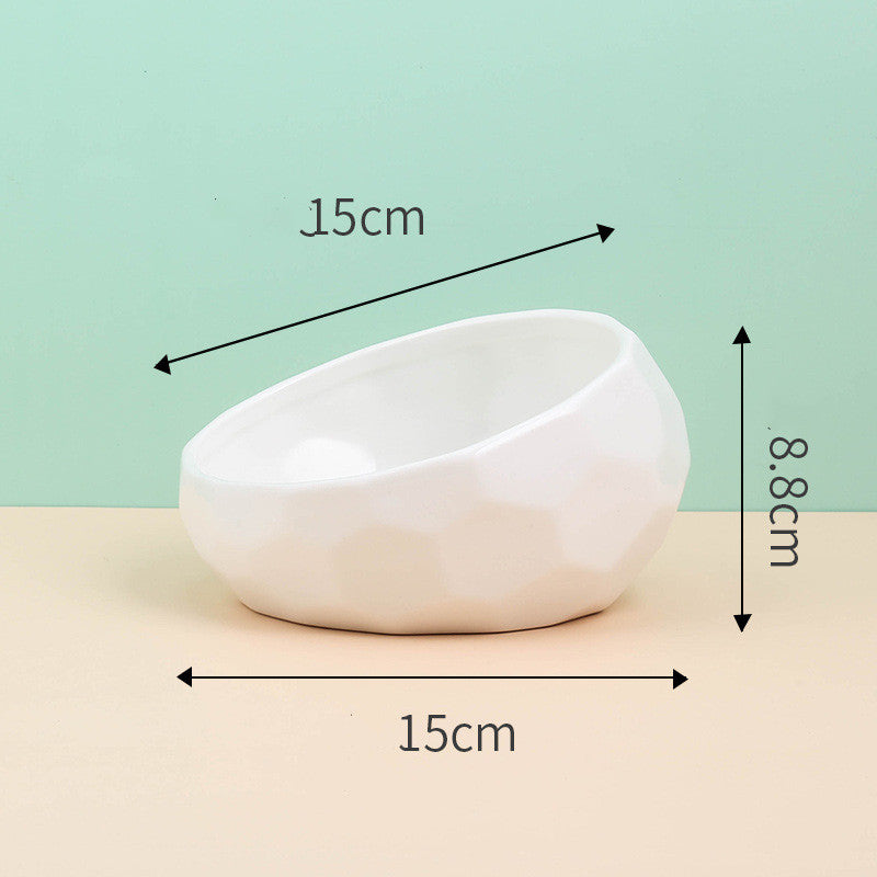 Close-up of smooth ceramic pet bowl surface with durable and easy clean finish