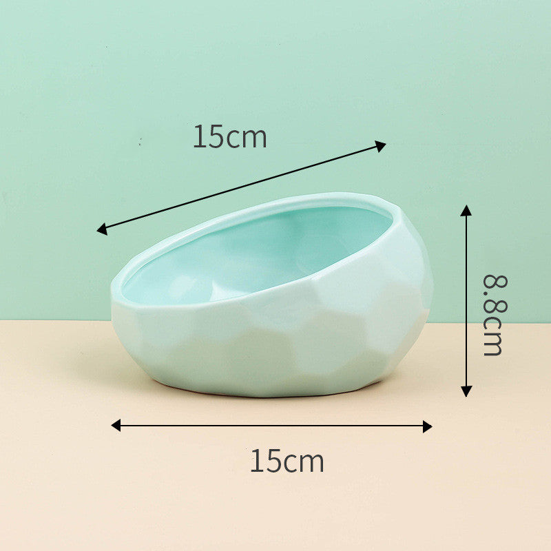 Ceramic pet bowl set with elevated stand for food and water feeding convenience