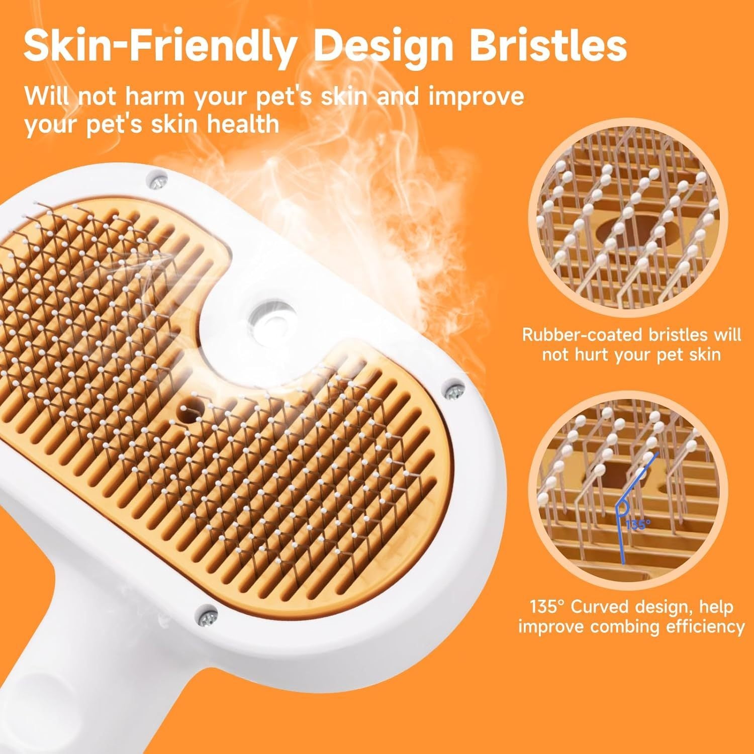 Universal Pet Steam Brush For Cats And Dogs 3-in-1 Spray Hair Removal Comb With Waterless Shampoo And Ear Towel,Tiktok, Amazon, Walmart Banned