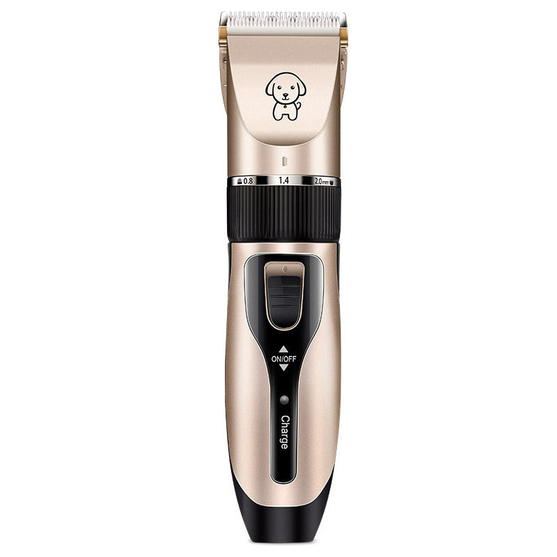 Pet grooming clipper with dog icon on a white background