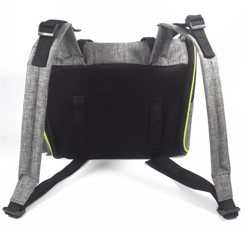 Pet carrier basket with secure zipper closure to keep pets safe inside