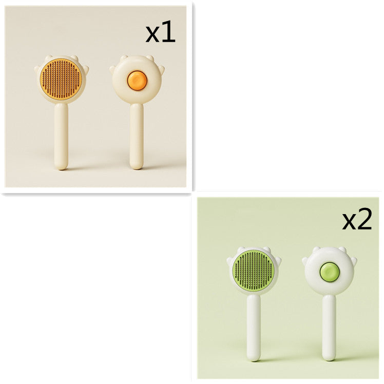 Two sets of cleaning tools with different colored heads on a white background