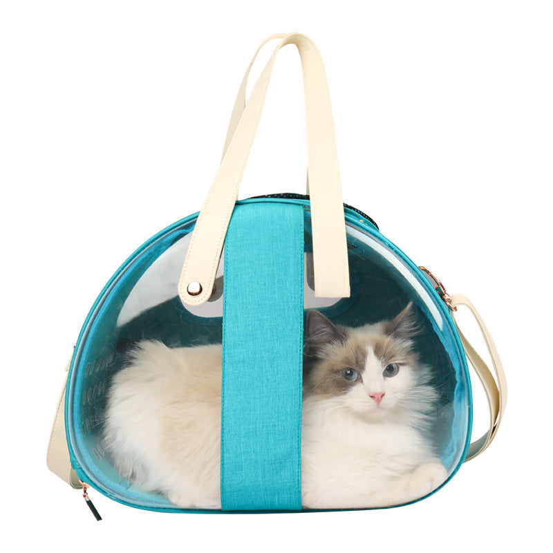 Transparent cat and dog backpack carrier with capsule design for safe and stylish pet travel