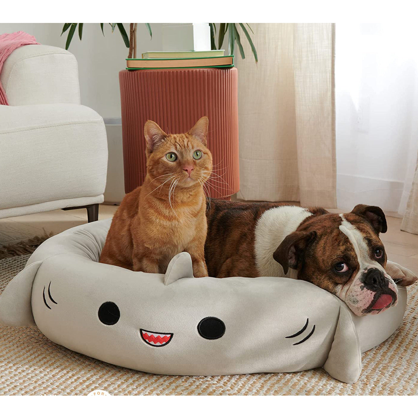 Foldable plush pet sleeping pad for easy storage travel and indoor use