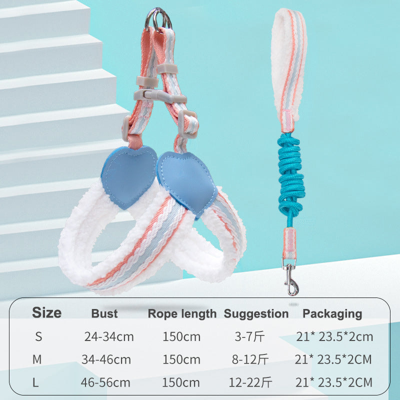 Side view of adjustable dog harness showing secure fit and lightweight breathable material