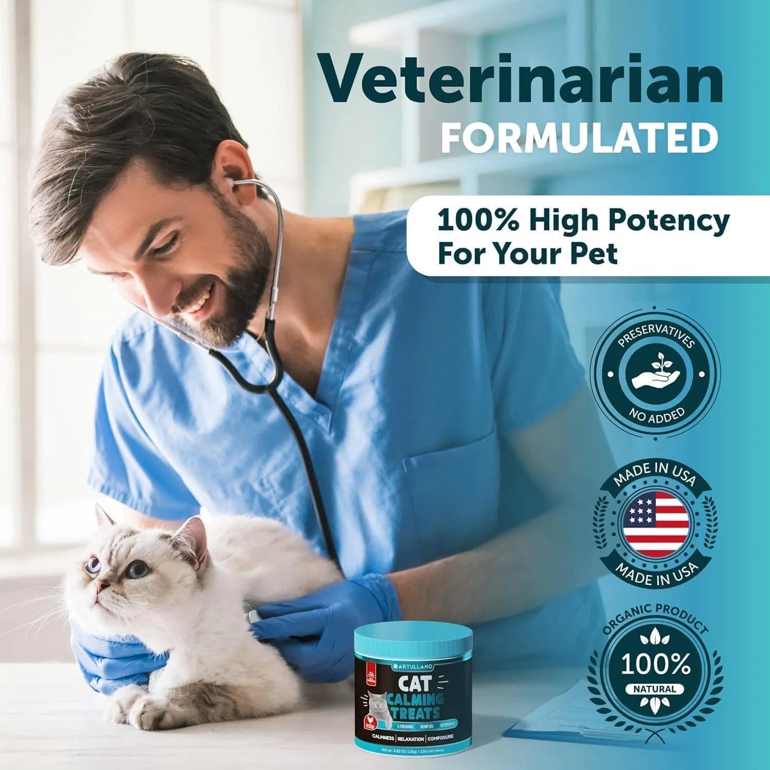 Cat Calming Treats For Stress & Anxiety Relief Cat Kittens Melatonin