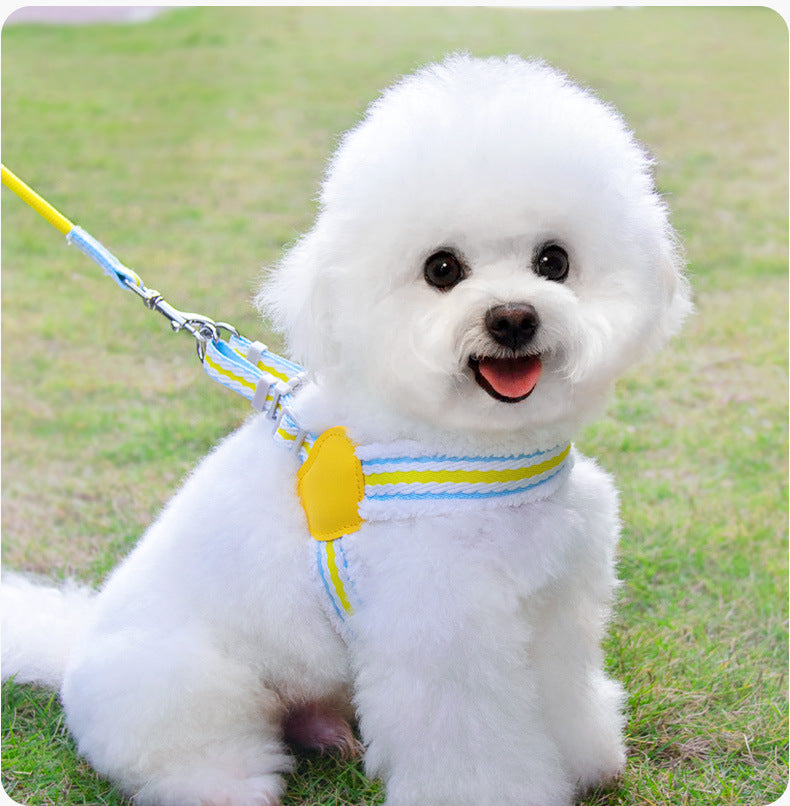 Adjustable strap system on dog harness for custom fit and improved comfort