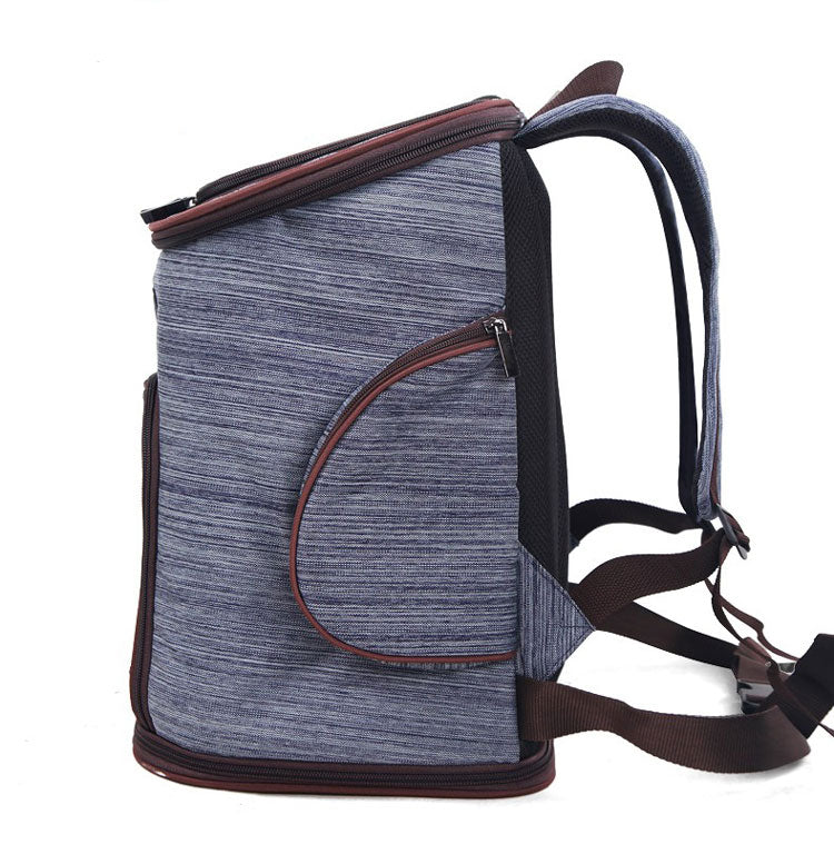Pet dog backpack with breathable mesh panels for proper airflow and ventilation