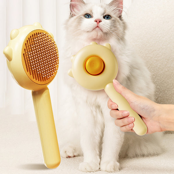 Cat comb massage brush for grooming and deshedding with soft silicone bristles for pets