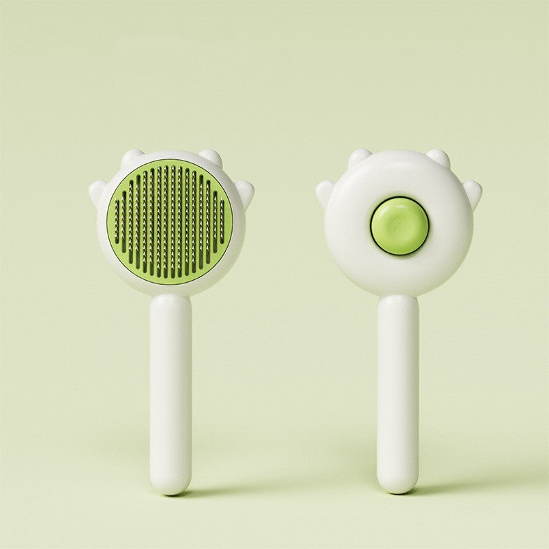 Two white handheld devices with green circular components on a light green background
