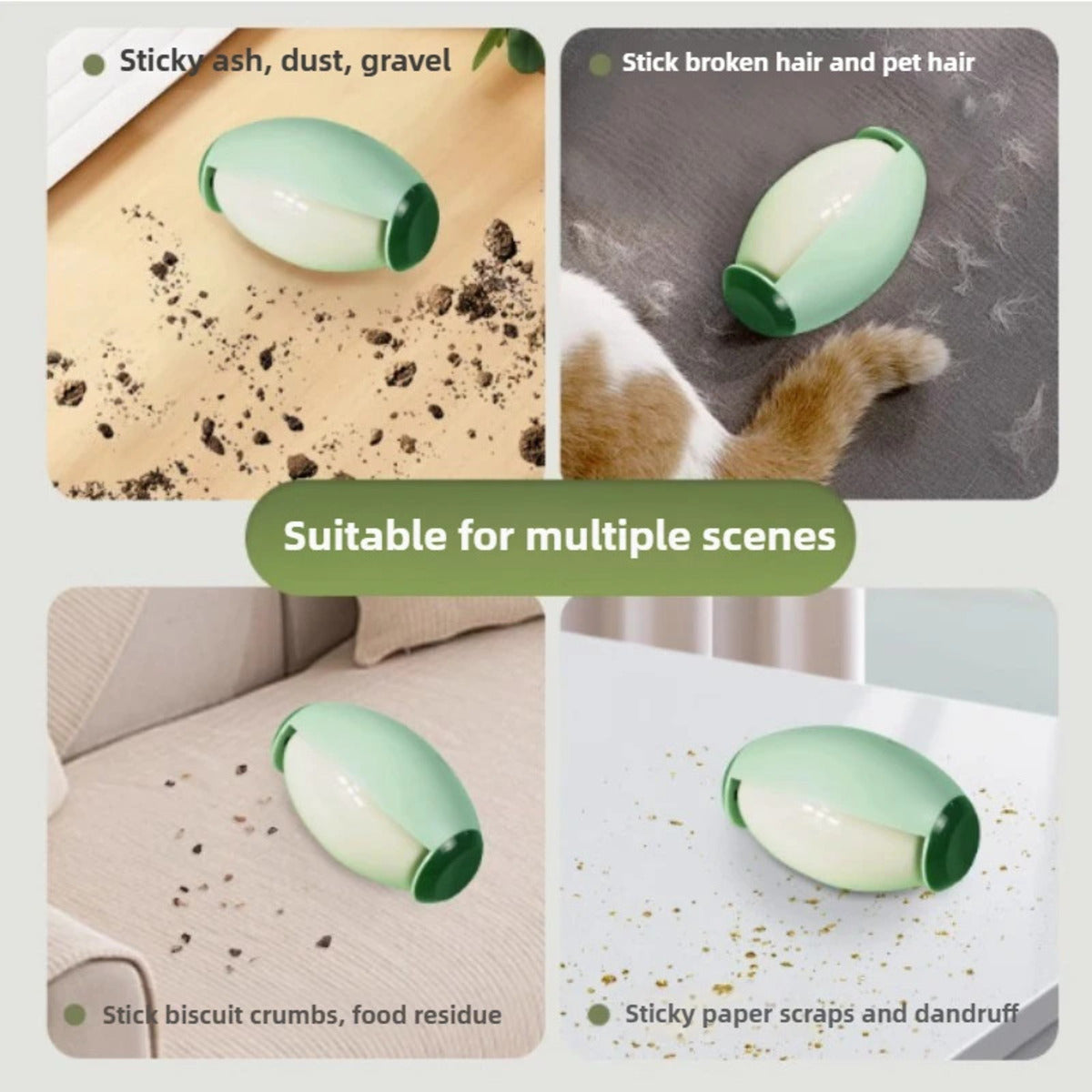 Reusable pet hair lint roller cleaning fur from sofa clothing and fabric surfaces