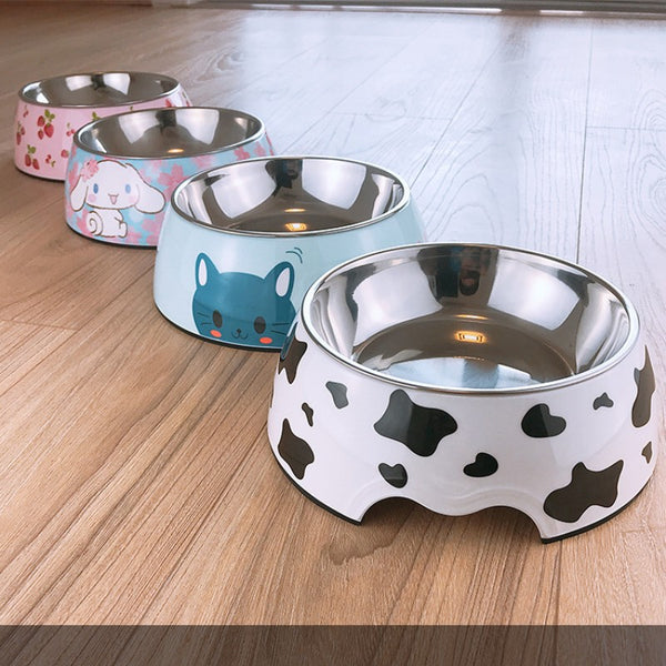 Stainless steel dog and cat food bowl with durable and hygienic feeding design