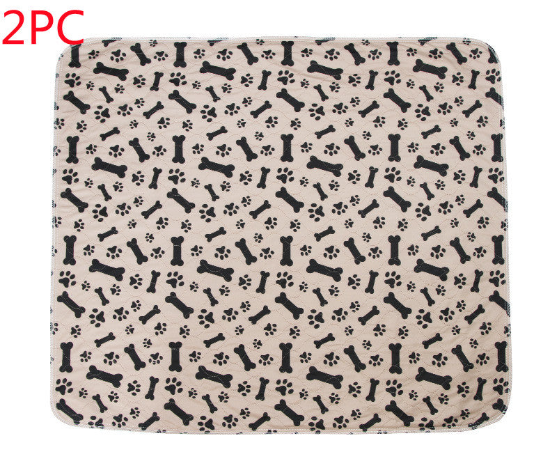 Beige mat with black bone and paw pattern, labeled '2PC'.