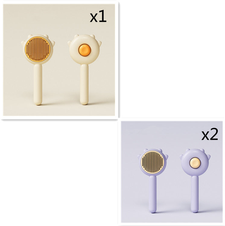 Two sets of grooming tools with different colors and designs on a white background.