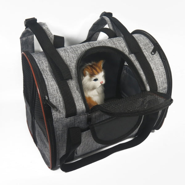 Multi functional dog and cat carrier basket with breathable design for safe travel