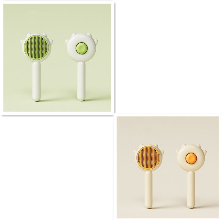 Two handheld tools with circular heads on a light green background
