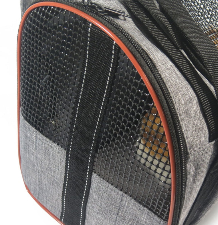 Foldable dog and cat carrier basket for convenient storage and travel use