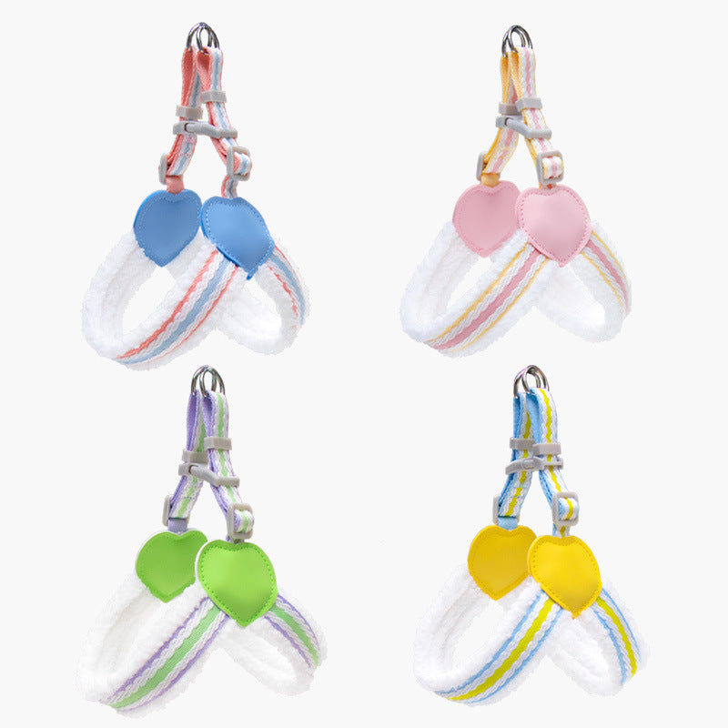 Breathable dog harness set available in multiple colors and sizes for small and medium dogs