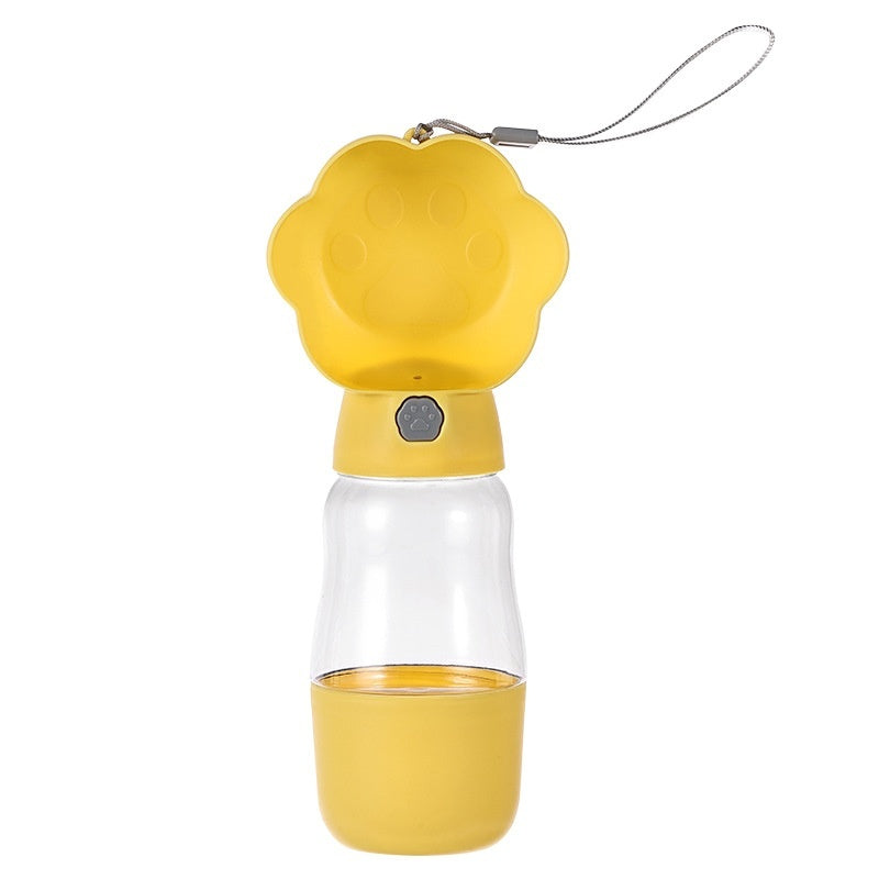Leak proof portable pet water cup designed to prevent spills in bags during travel