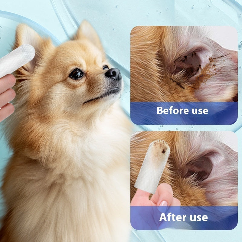 Pet Ear Cleaning Finger Wipes Ear Care Finger Gloves