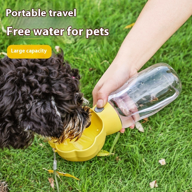 Dog water bottle with built in drinking cup for convenient outdoor hydration