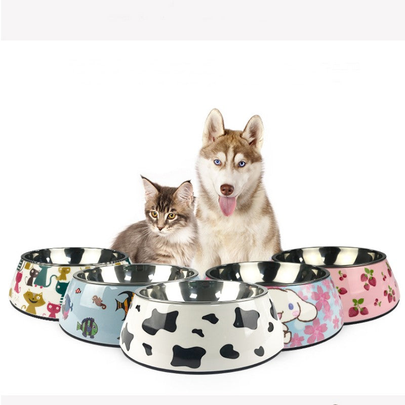 Stainless steel pet bowl used for water with spill resistant and easy clean design