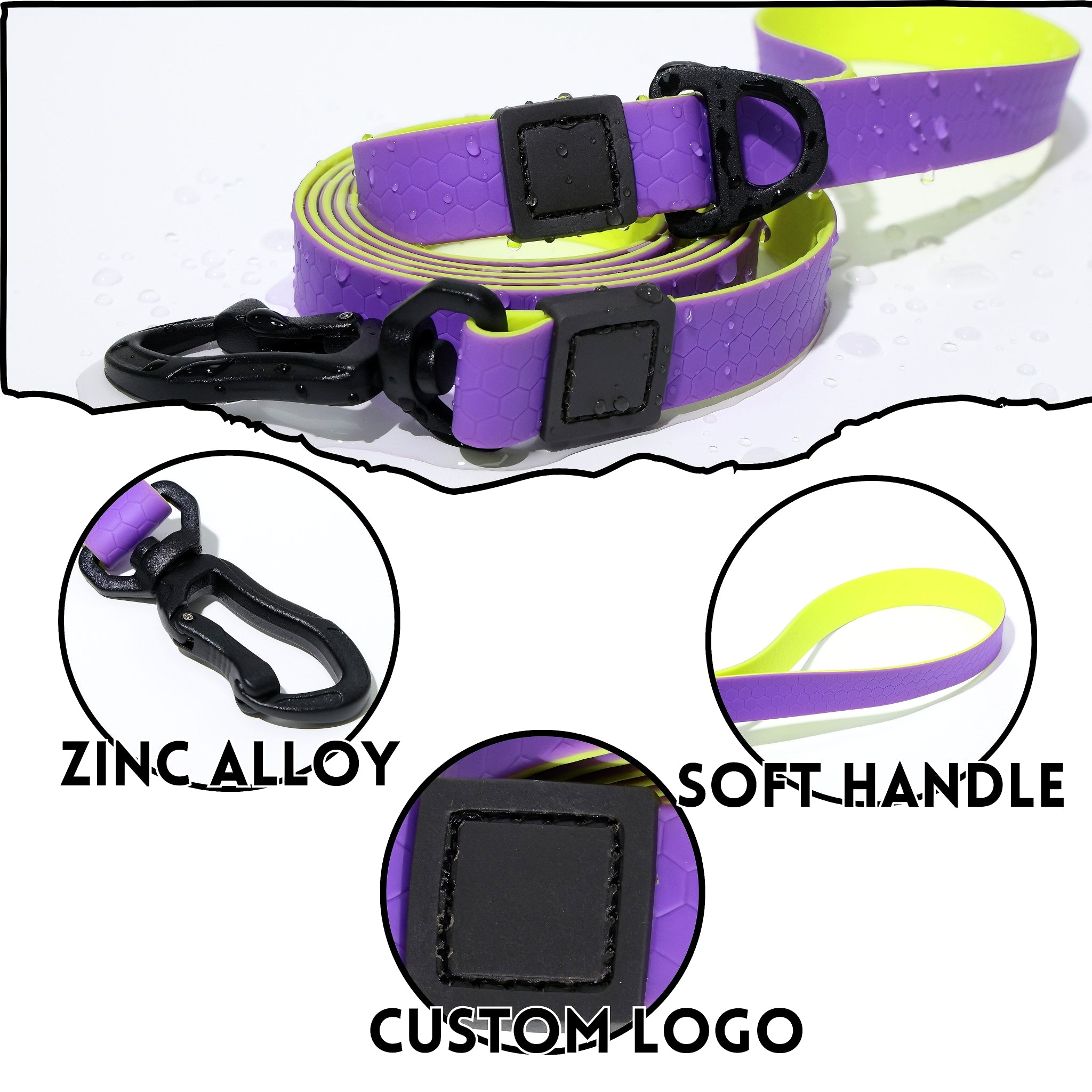 Honeycomb Embossed Dual-Color Pet Leash - furryfams.com